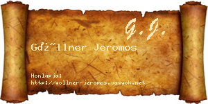 Göllner Jeromos névjegykártya